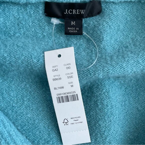 J. Crew Half-Zip Sweater Sea Blue Medium NWT - Picture 13 of 16